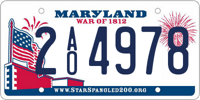 MD license plate 2AO4978