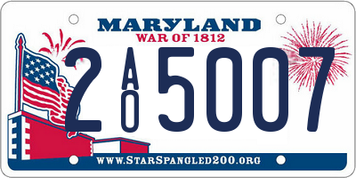 MD license plate 2AO5007