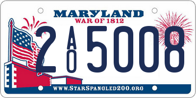 MD license plate 2AO5008
