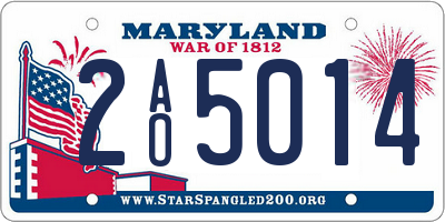 MD license plate 2AO5014