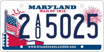 MD license plate 2AO5025