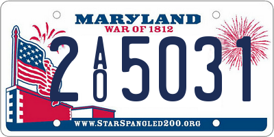 MD license plate 2AO5031