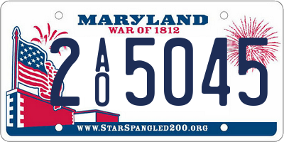 MD license plate 2AO5045