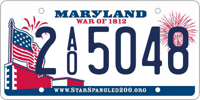 MD license plate 2AO5048
