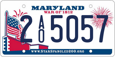 MD license plate 2AO5057