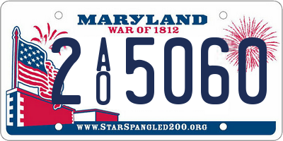 MD license plate 2AO5060
