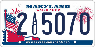 MD license plate 2AO5070