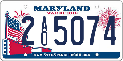 MD license plate 2AO5074