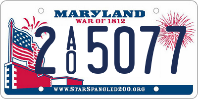 MD license plate 2AO5077