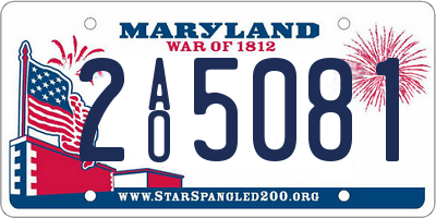 MD license plate 2AO5081