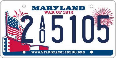 MD license plate 2AO5105