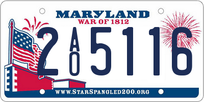 MD license plate 2AO5116