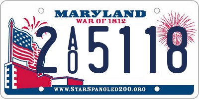 MD license plate 2AO5118