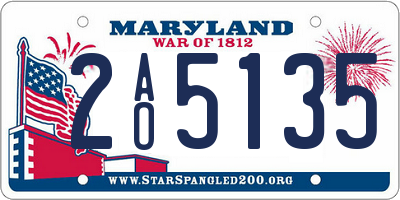 MD license plate 2AO5135