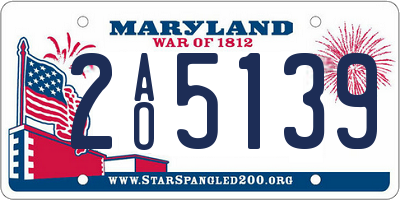 MD license plate 2AO5139