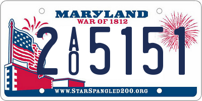 MD license plate 2AO5151