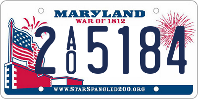 MD license plate 2AO5184