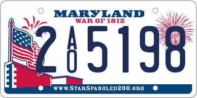 MD license plate 2AO5198