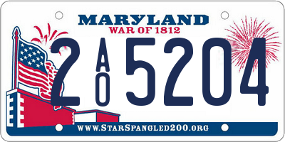 MD license plate 2AO5204