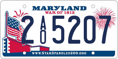 MD license plate 2AO5207