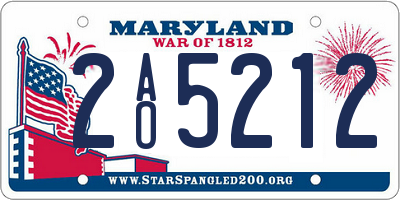 MD license plate 2AO5212