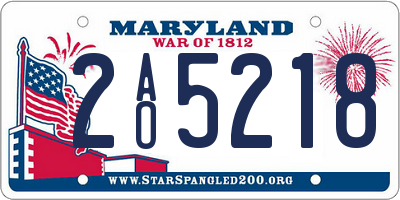 MD license plate 2AO5218
