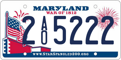 MD license plate 2AO5222