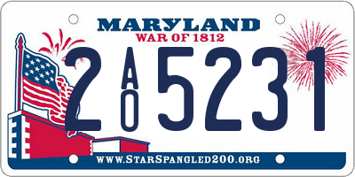 MD license plate 2AO5231
