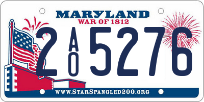 MD license plate 2AO5276