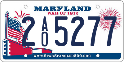 MD license plate 2AO5277
