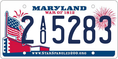 MD license plate 2AO5283