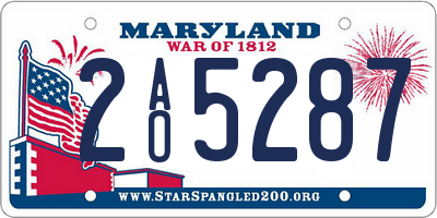 MD license plate 2AO5287