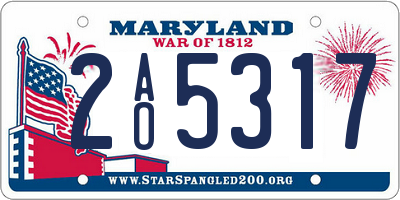 MD license plate 2AO5317