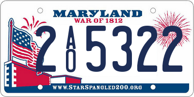 MD license plate 2AO5322