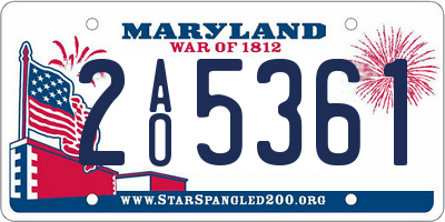 MD license plate 2AO5361