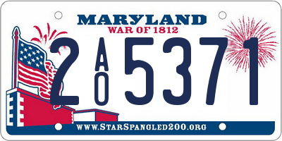 MD license plate 2AO5371
