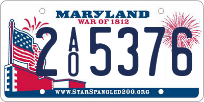 MD license plate 2AO5376