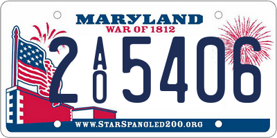 MD license plate 2AO5406