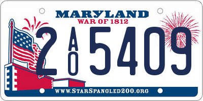 MD license plate 2AO5409