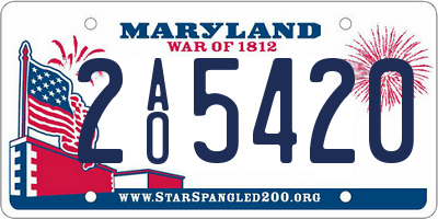 MD license plate 2AO5420