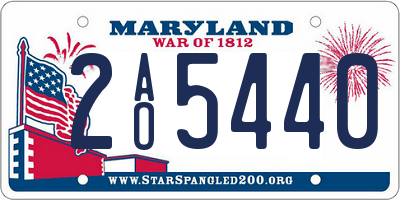 MD license plate 2AO5440