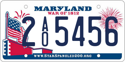 MD license plate 2AO5456