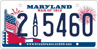 MD license plate 2AO5460