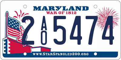 MD license plate 2AO5474