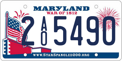 MD license plate 2AO5490