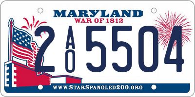 MD license plate 2AO5504