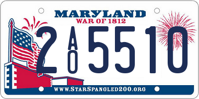 MD license plate 2AO5510