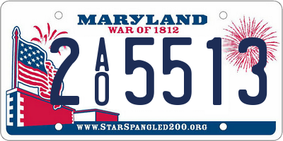 MD license plate 2AO5513