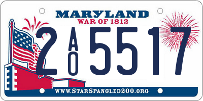 MD license plate 2AO5517