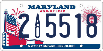 MD license plate 2AO5518